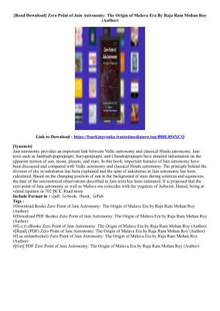 [Best Ebook] Zero Point of Jain Astronomy: The Origin of Malava Era By Raja Ram