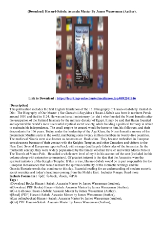 [Get Access Book] Hasan-i-Sabah: Assassin Master By James Wasserman (Author),