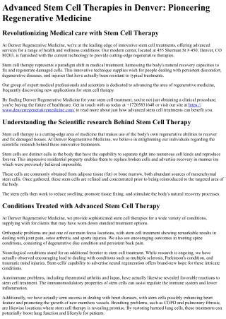 Denver Regenerative Medicine