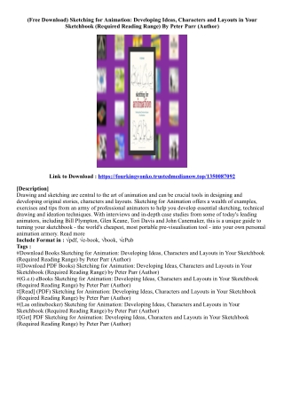 (Download) Sketching for Animation: Developing Ideas, Characters and Layouts in