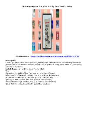 (Download) Rich Man, Poor Man By Irwin Shaw (Author)
