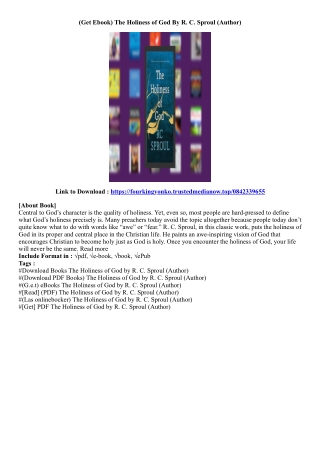 [Download] The Holiness of God By R. C. Sproul (Author)