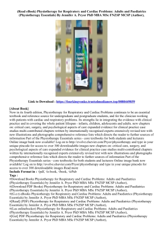 (Get Access Book) Physiotherapy for Respiratory and Cardiac Problems: Adults and