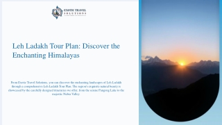 Leh Ladakh Tour Plan