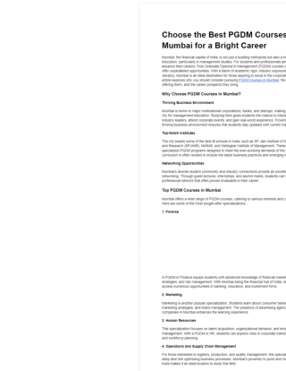 pgdm courses mumbai - Google Docs