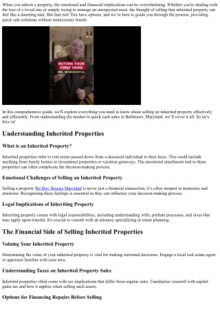 “Selling an Inherited Property? Consider Our Quick Sale Options!”