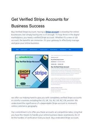 Get Verified Stripe Accounts for Business Success