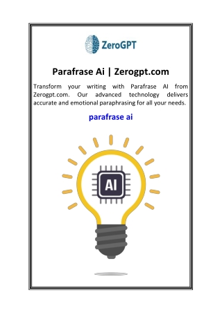 Parafrase Ai  Zerogpt.com