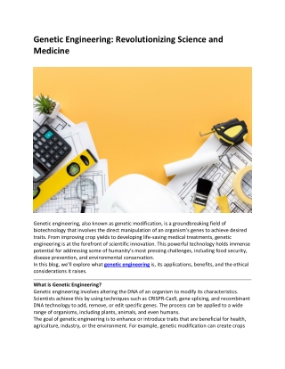 Genetic Engineering Revolutionizing Science and Medicine