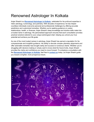 Renowned Astrologer In Kolkata