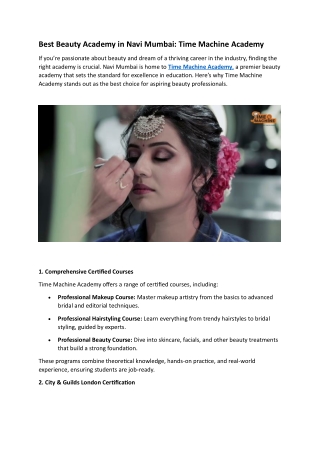 Best Beauty Academy in Navi Mumbai
