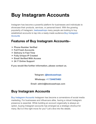 Buy Instagram Accounts