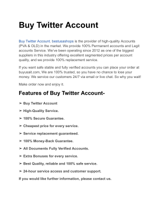 Buy Twitter Account