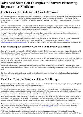 Denver Regenerative Medicine