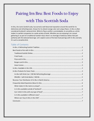 Pairing Irn Bru Best Foods to Enjoy with This Scottish Soda