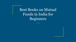 Best Books on Mutual Funds in India for Beginners