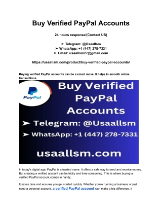 Buy Verified PayPal Accounts