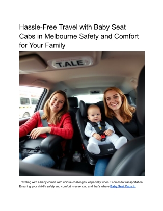Baby Seat Cabs Melbourne