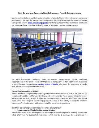 How Co-working Spaces in Manila Empower Female Entrepreneurs-Article2