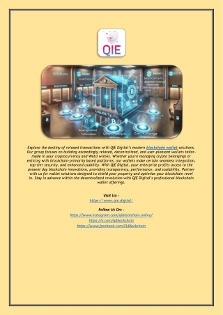 Simplified Blockchain Wallet Solutions | QIE Digital