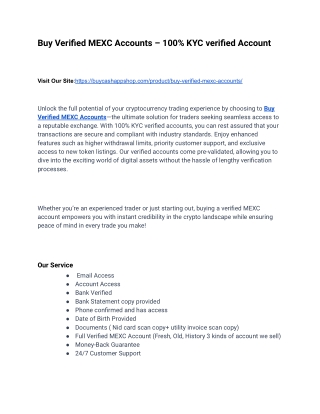 Buy Verified MEXC Accounts : A Comprehensive GuideFind