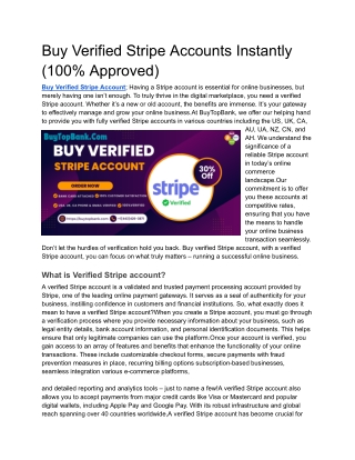 Buy Verified Stripe Accounts Instantly (100% Approved)