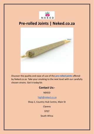 Pre-rolled Joints  Neked.co.za