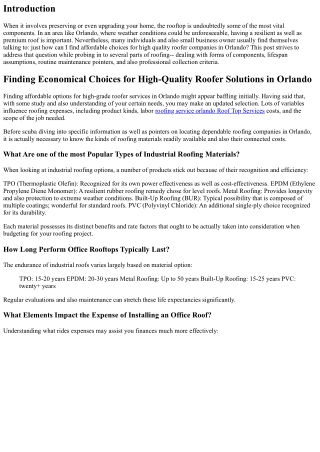 Seeking Affordable Options for High-Quality Roofer Companies in Orlando