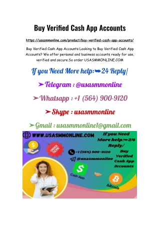 Best Places To Buy, Verified Cash App Accounts New