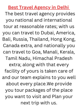 Best travel agency  are available for your next journey, your journey is with us,