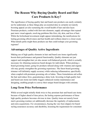 Beard and Hair Care Items for Men's Grooming Essentials