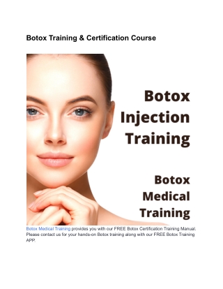 Botox Training & Certification Course