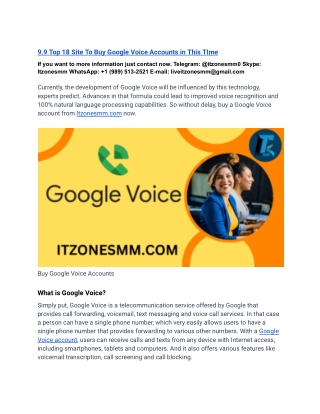 9.9 Top 18 Site To Buy Google Voice Accounts in This TIme
