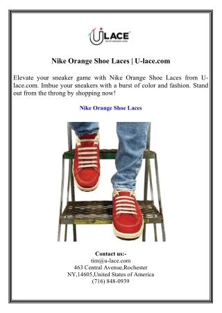 Nike Orange Shoe Laces  U-lace.com
