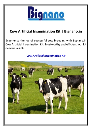 Cow Artificial Insemination Kit Bignano.in