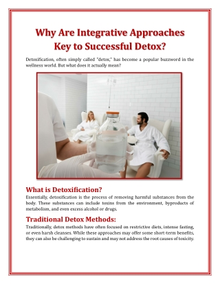 Why Are Integrative Approaches Key to Successful Detox?