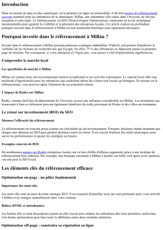 Pourquoi investir dans le référencement à Millau ?