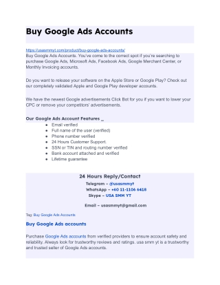 Buy Google Ads Accounts