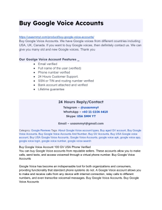 Buy Google Voice Accounts