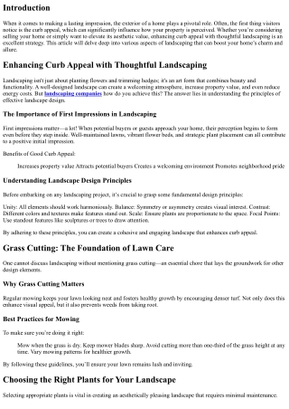 Enhancing Curb Appeal with Thoughtful Landscaping