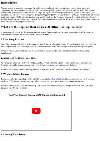 Usual Reasons For Business Roof Failings as well as Just How to Steer clear of T