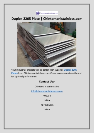 Duplex 2205 Plate Chintamanistainless.com