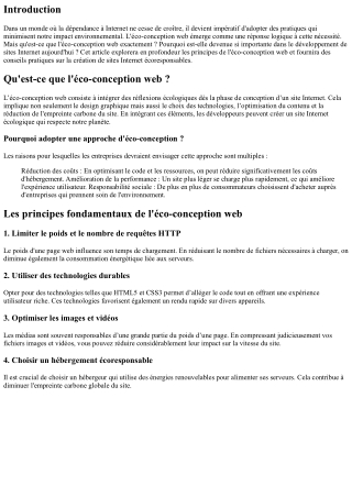Les principes de l'éco-conception web expliqués