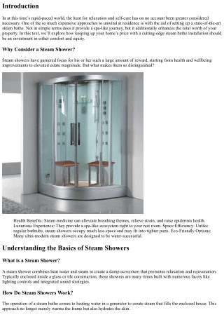 “Maintaining Your Home’s Value with a Modern Steam Shower Installation”