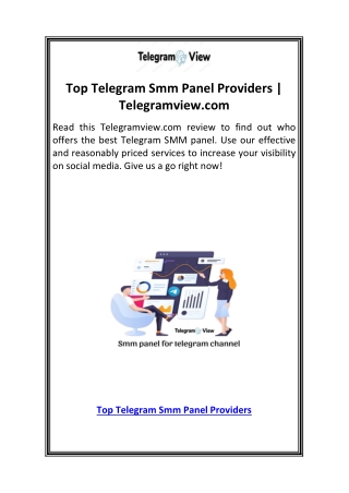 Top Telegram Smm Panel Providers  Telegramview.com