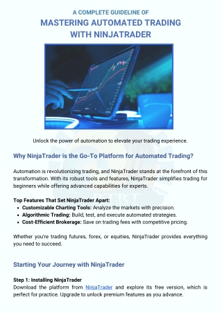 Mastering Automated Trading with NinjaTrader