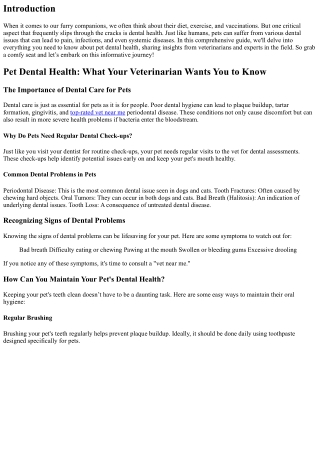 Pet Dental Health: What Your Veterinarian Wants You to Know