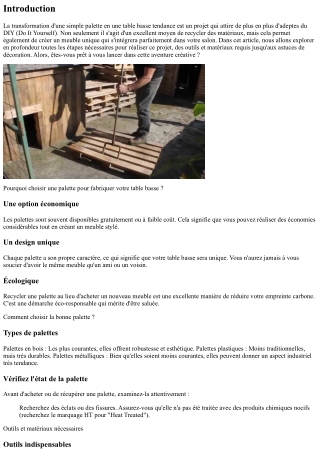 Comment transformer une palette en table basse tendance ?