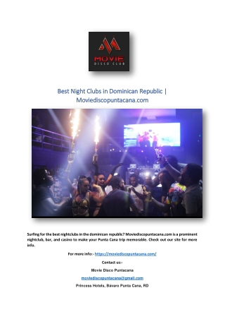 Best Night Clubs in Dominican Republic | Moviediscopuntacana.com