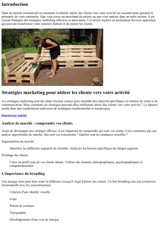 Stratégies marketing pour attirer les clients vers votre activité
